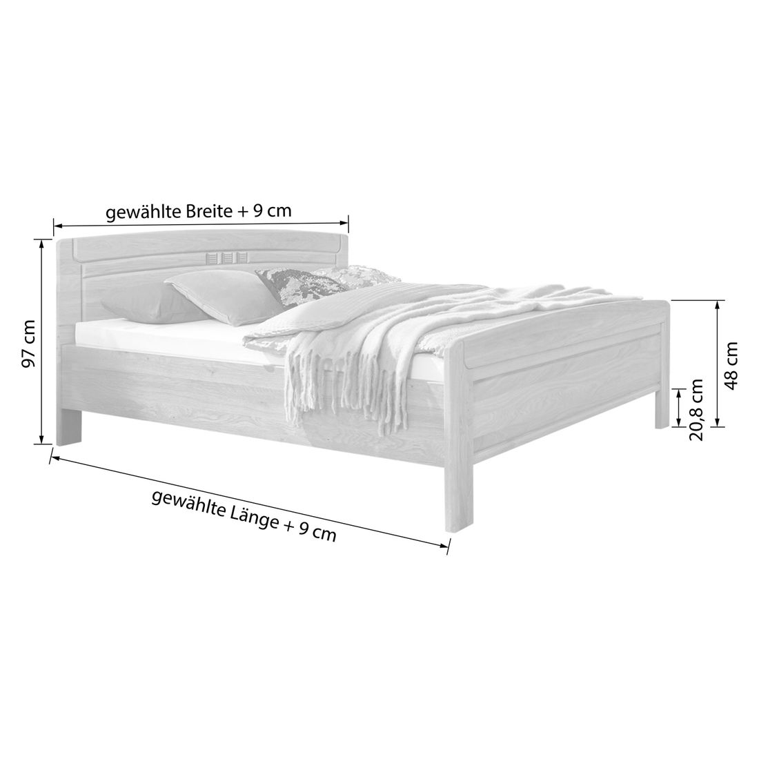 Doppelbett Bloomfield Komfort Eiche teilmassiv