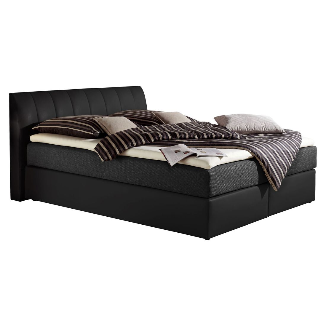 HOMELIV. Boxspringbett Sydney Kunstleder/Webstoff