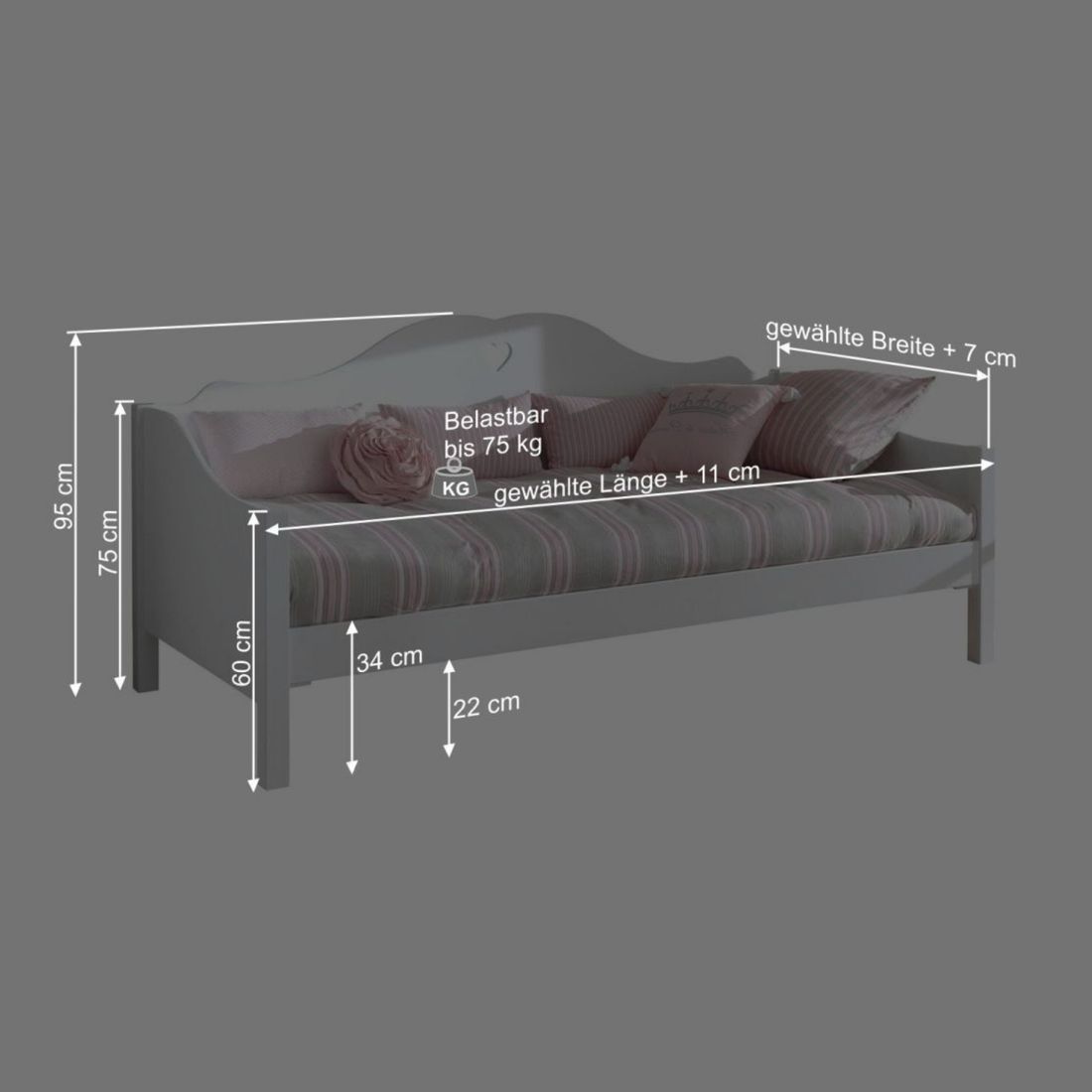 Sofabett Asami 90x200cm