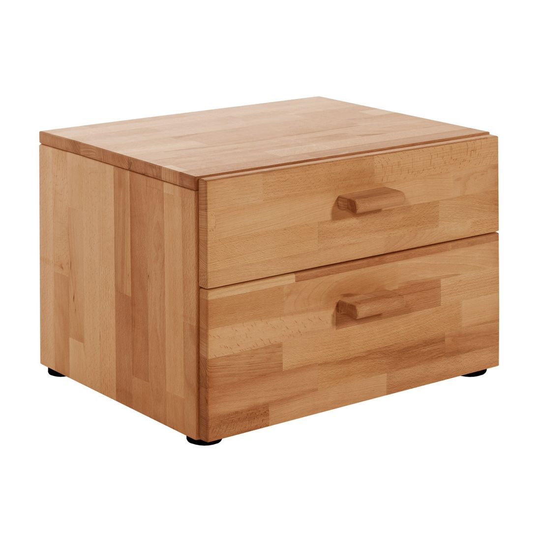 HOMELIV. Nachttisch Tamira Kernbuche Massivholz H 38cm