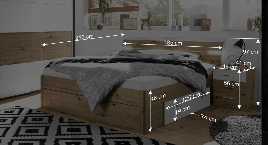 Schubkasten-Bett Duana