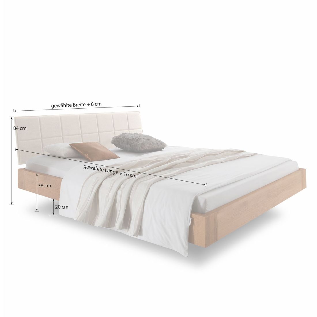 Bett Telavi Eiche Massivholz