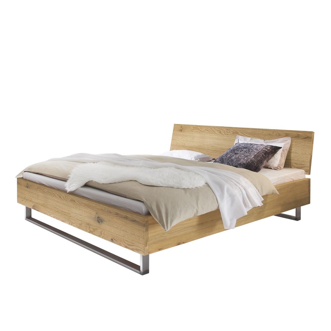 Bett Valletta Komfort Wildeiche Massivholz