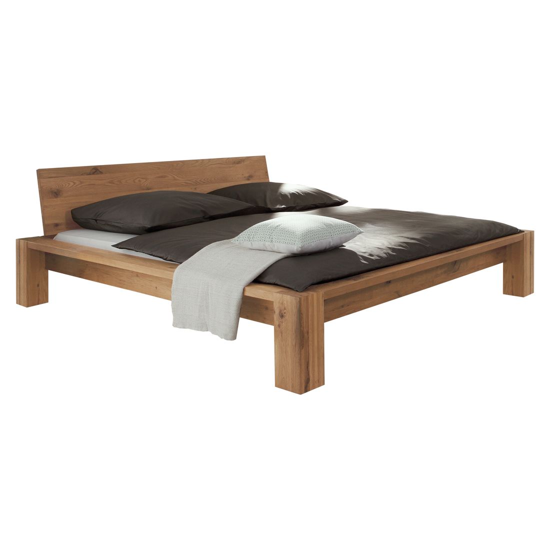 Bett Perugia Komfort Wildeiche Massivholz
