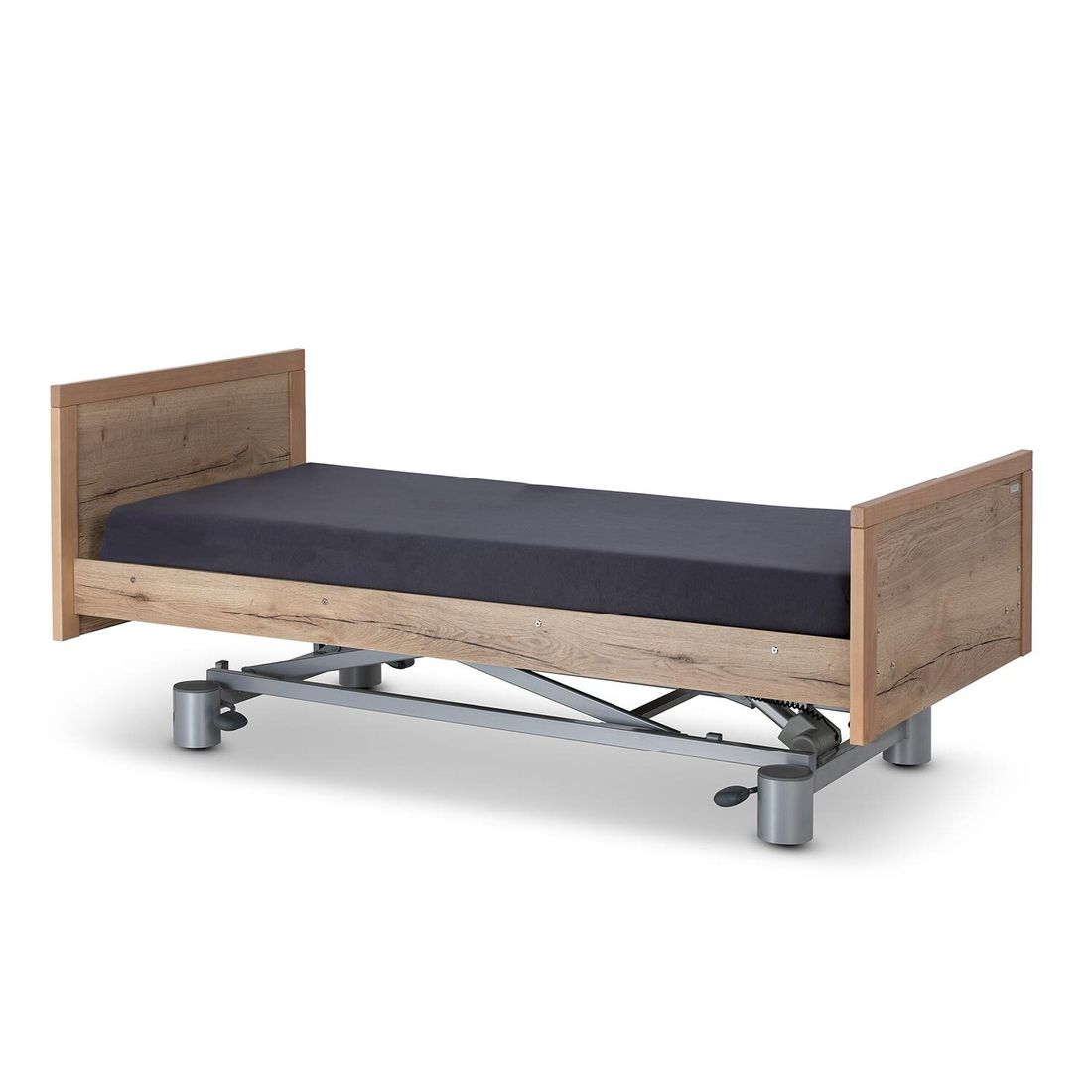 Komfortbett mit Pflegebett-Funktion Hiddensee Eiche Dekor mit Lattenrost