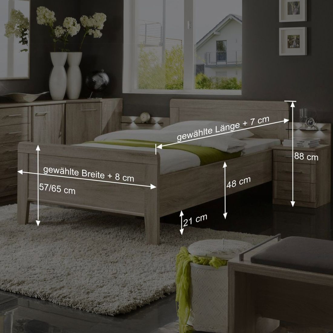 Seniorenbett Palmira Komfort Eiche Dekor