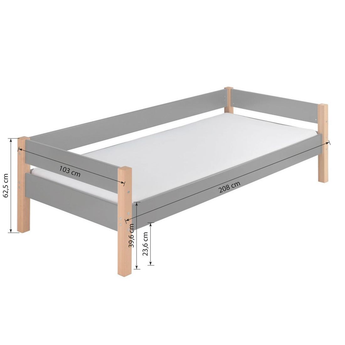Bett Kids Nordic Buche teilmassiv mit Lattenrost
