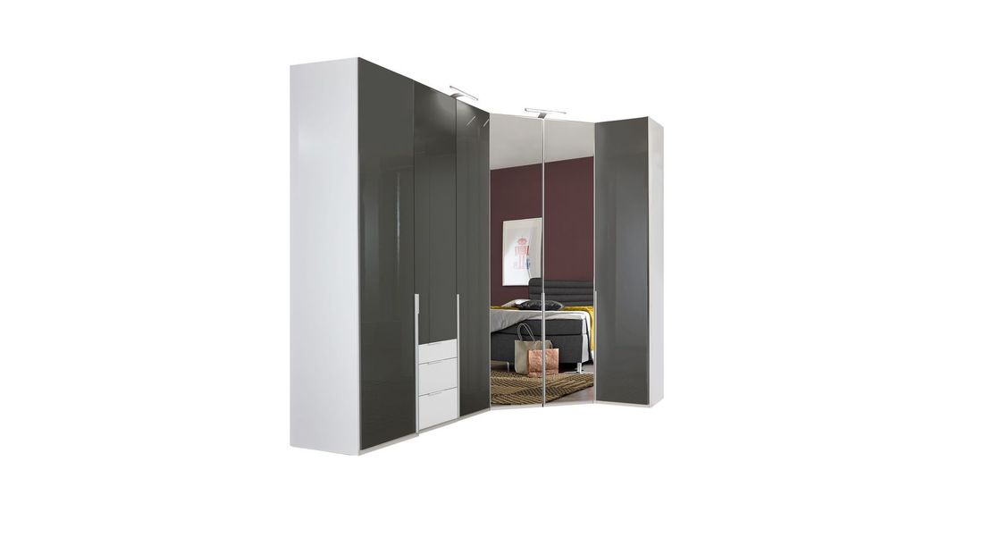 Eck-Kleiderschrank Bassiano