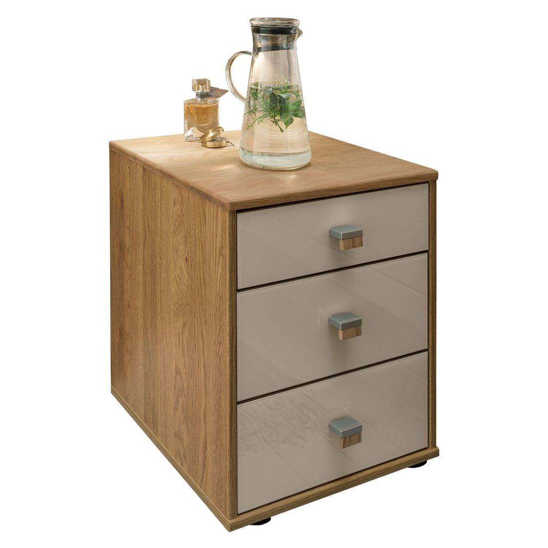 Nachttisch Ayla Eiche teilmassiv H 48cm