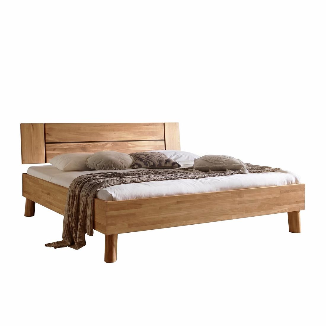 HOMELIV. Doppelbett Tarin Komfort Wildeiche Massivholz