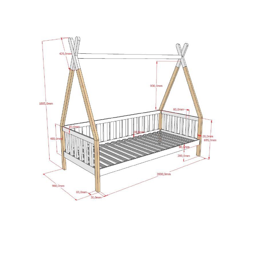 Kojen-Hausbett Kids Delight Kiefer Massivholz