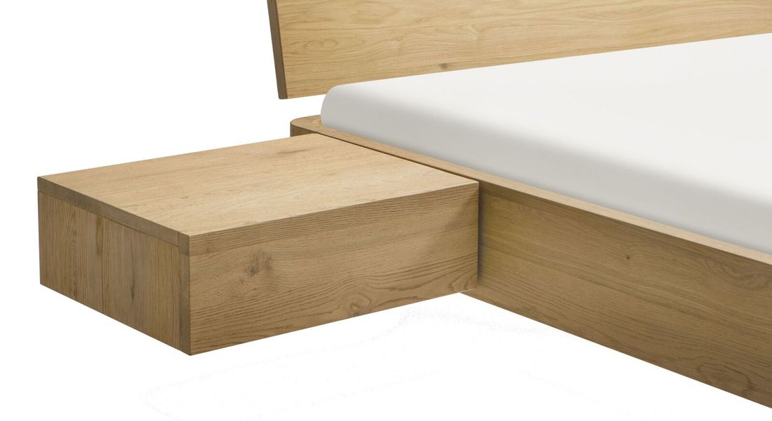 Schwebenachttisch Ubaldo Wildeiche Massivholz