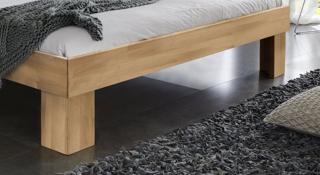 Bett Lucca Komfort Buche Massivholz ohne Kopfteil