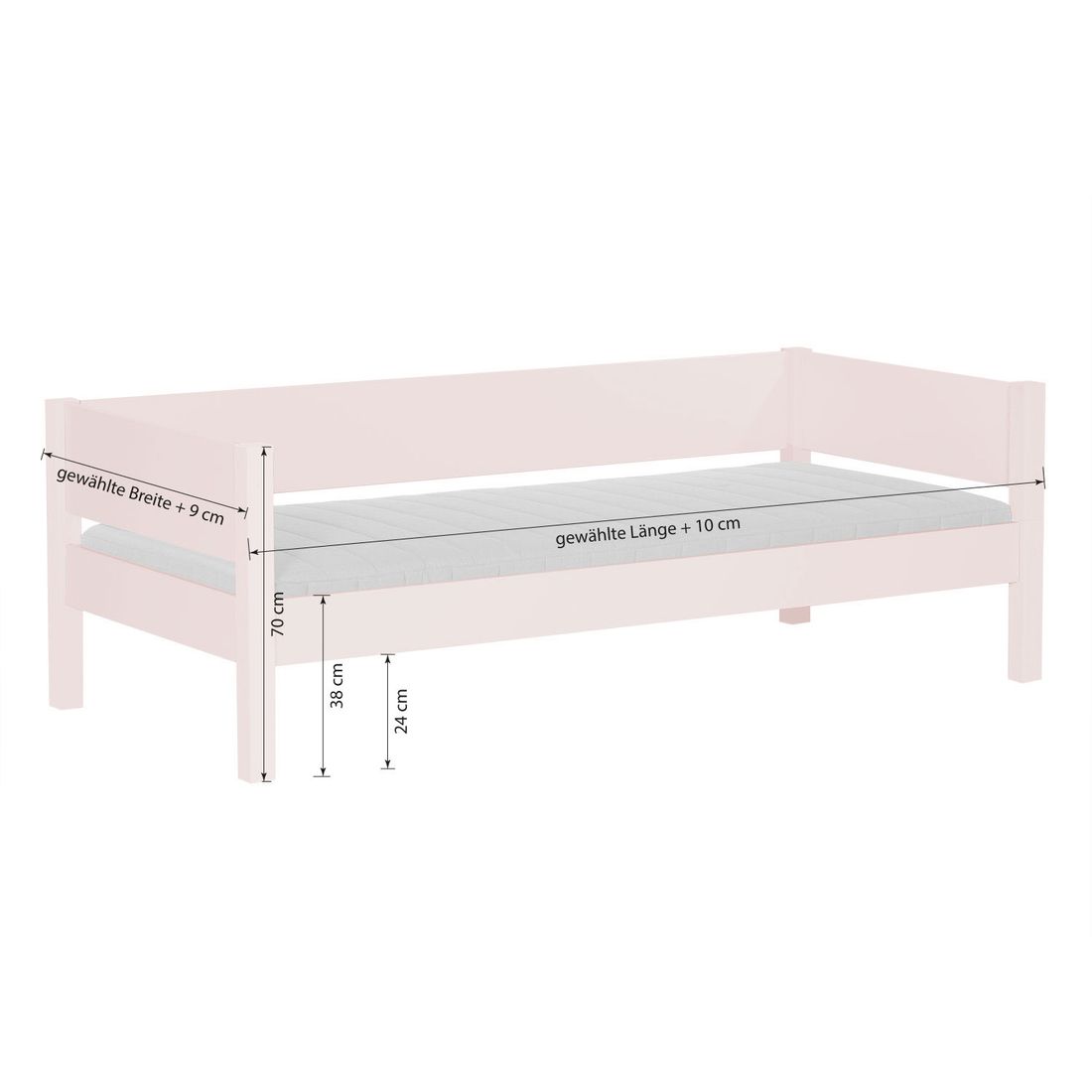 Bett Kids Town Color Buche teilmassiv mit Lattenrost