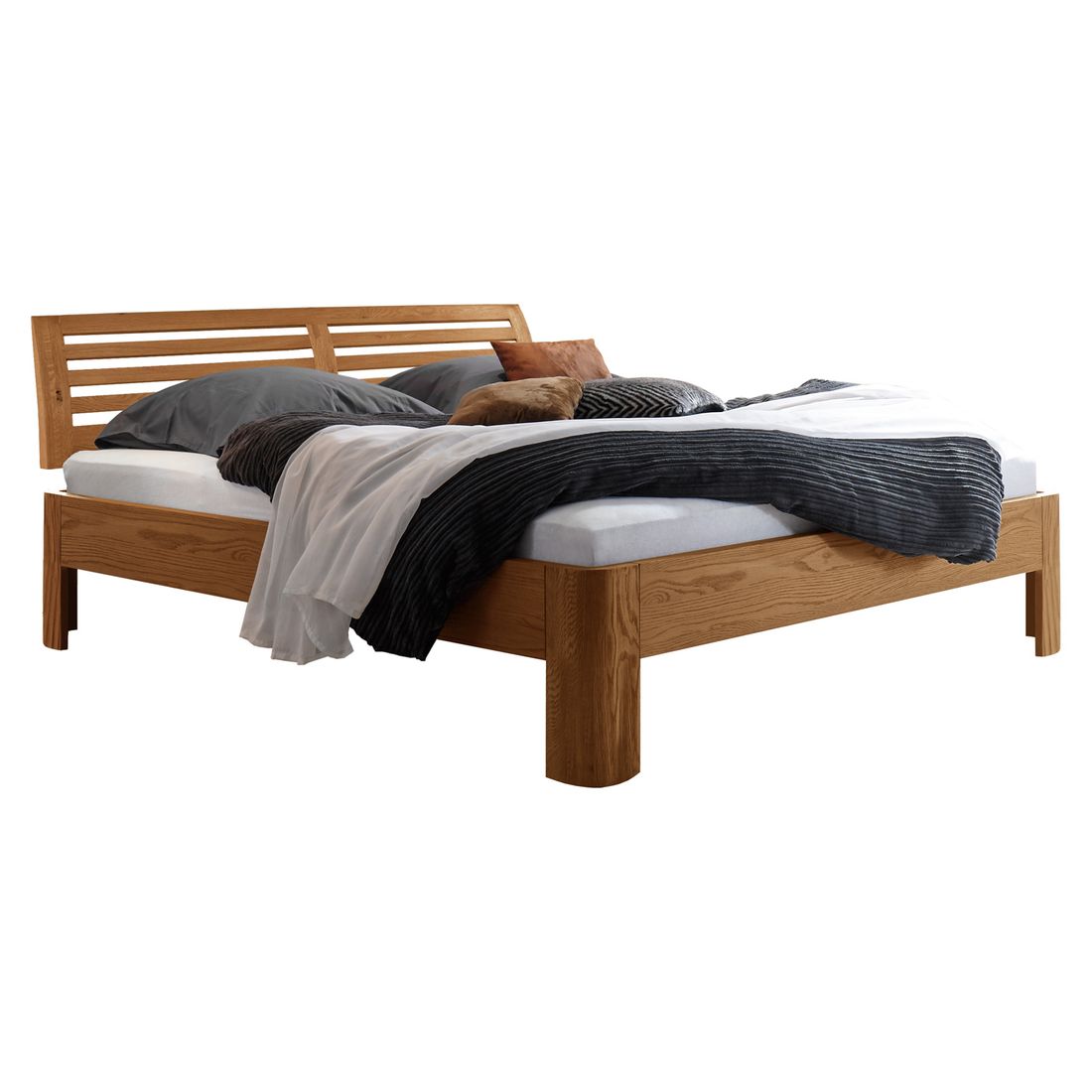 Bett Barcelona Eiche Massivholz