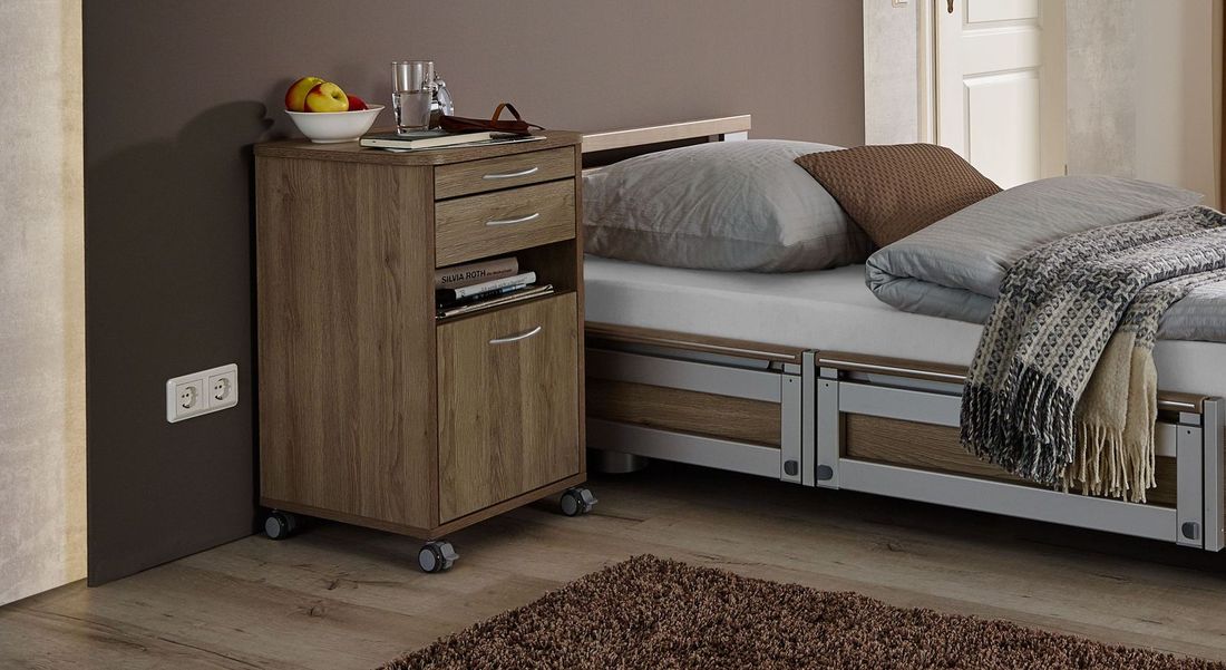 Nachttisch Usedom Eiche/Akazie Dekor H 65cm