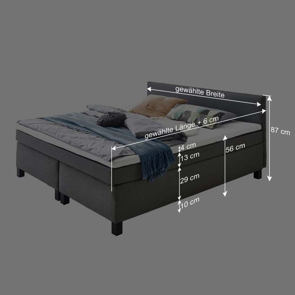 Boxspringbett Lucan Webstoff
