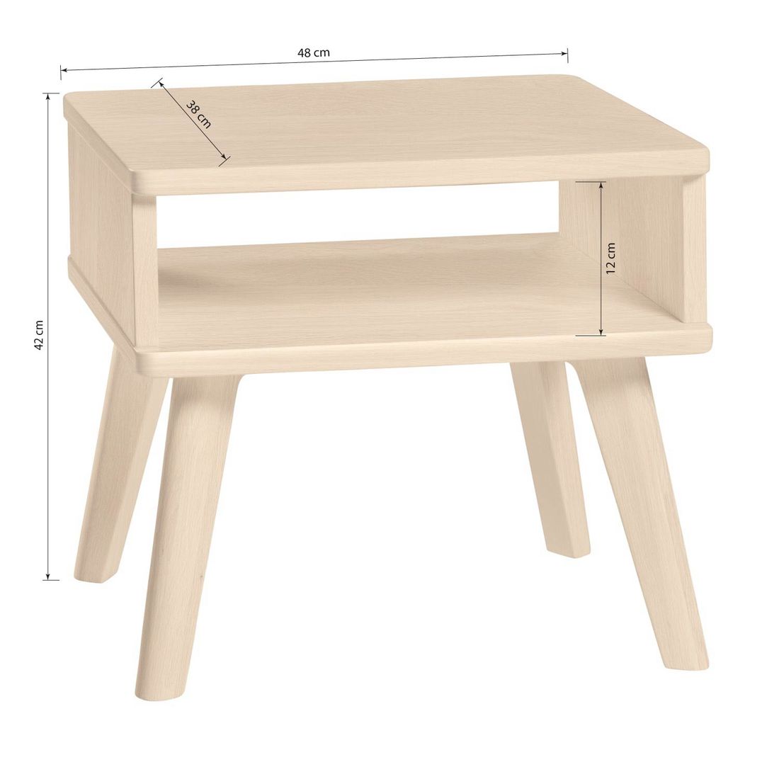 Nachttisch Talvi Eiche Massivholz H 42cm