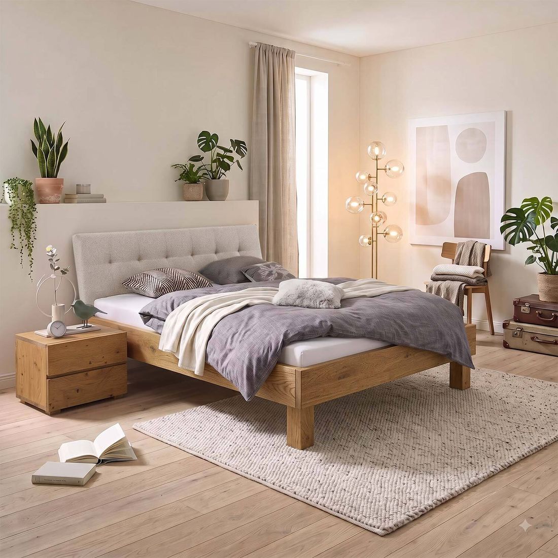 Bett Santa Luiza Wildeiche Massivholz