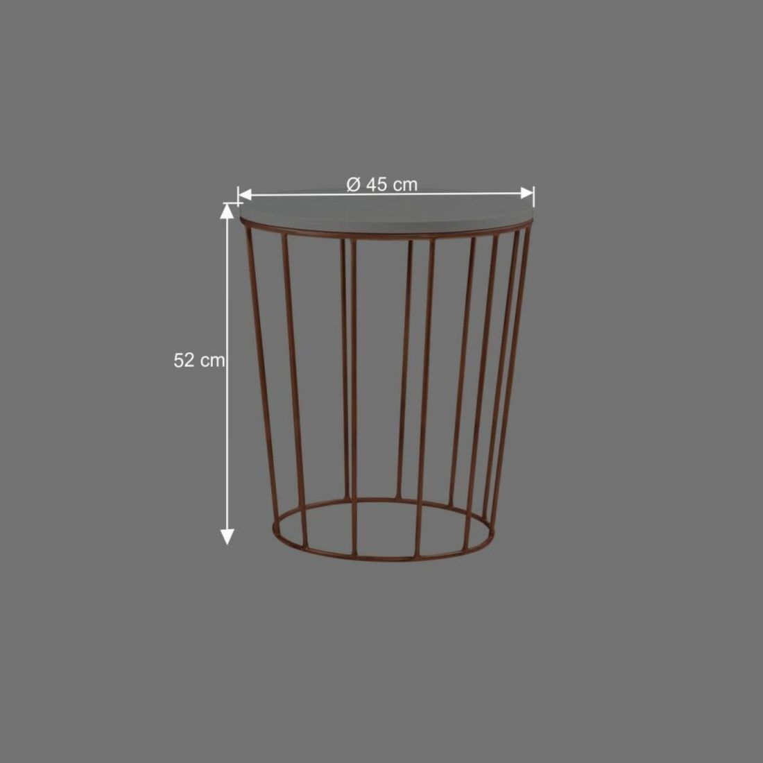 Bett-Beistelltisch Marfasia  H 52cm