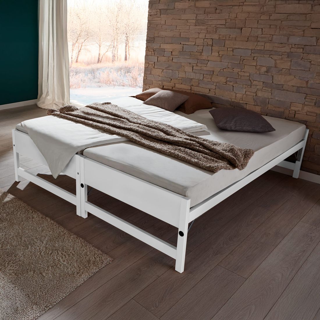 Ausziehbett On Top Buche Massivholz mit Lattenrost