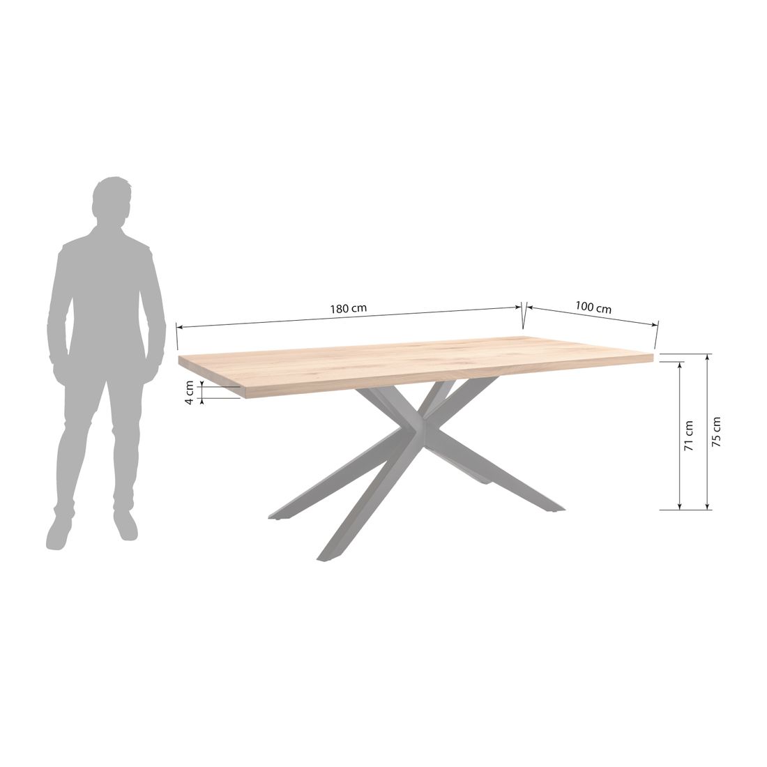 Musterring Essgruppe Tiama 7-tlg. Tisch 180x100cm Bouclé/Barock-Eiche