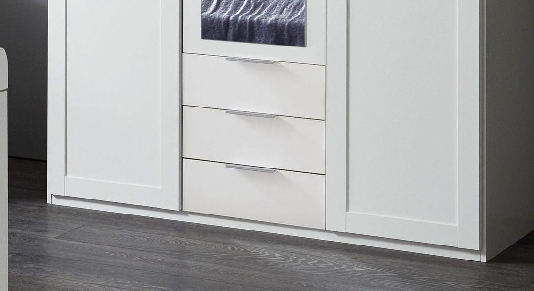 Drehtüren-Kleiderschrank Aradeo mit Schubladen