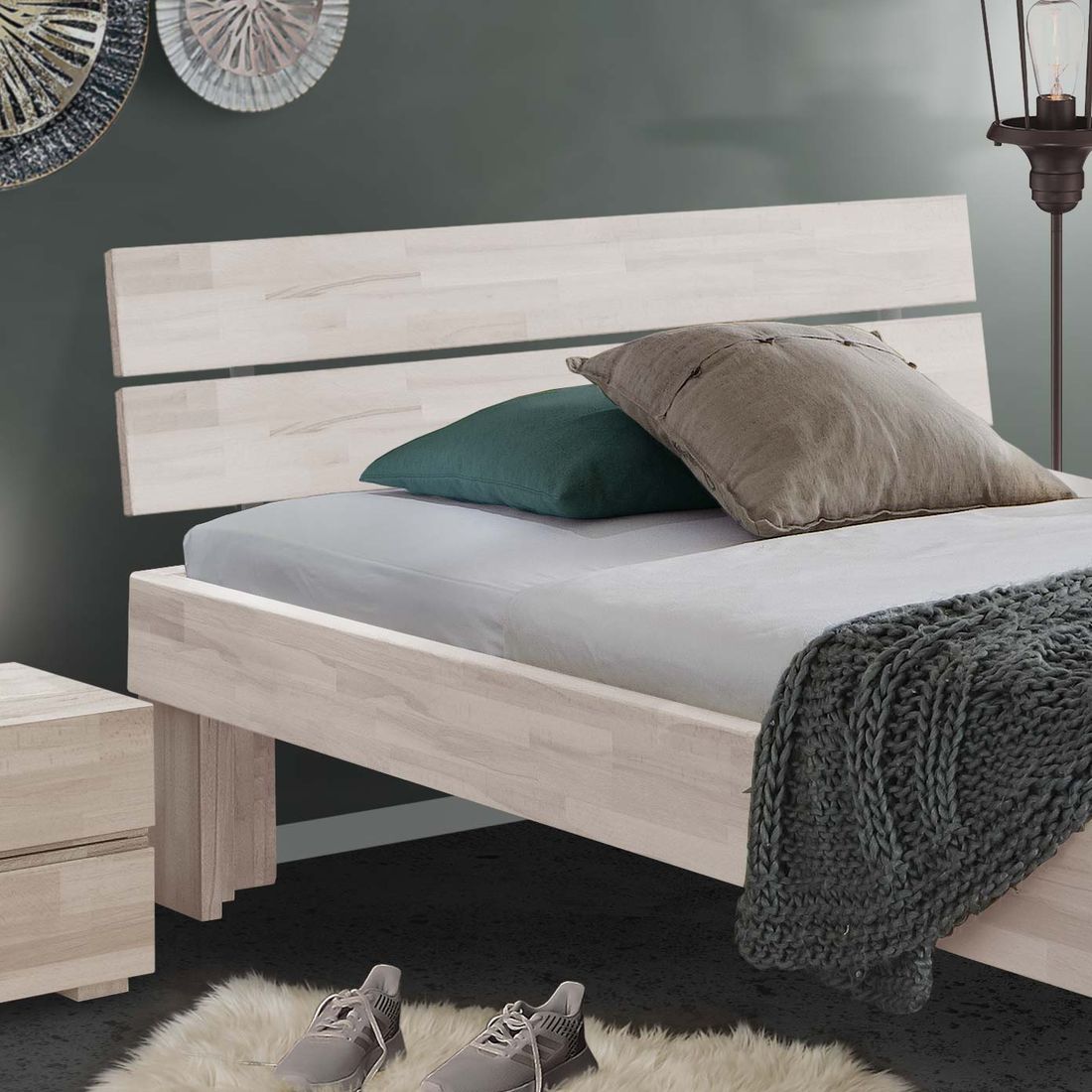 Bett Lucca Komfort Buche Massivholz