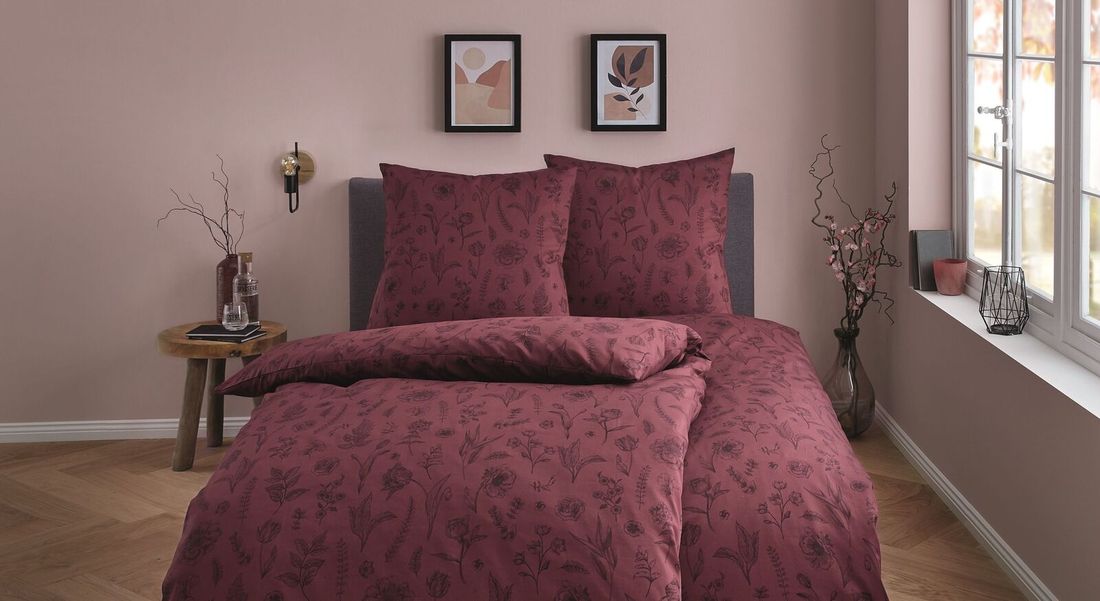 Kleine Wolke Mako-Satin-Bettwäsche Lisse Rot