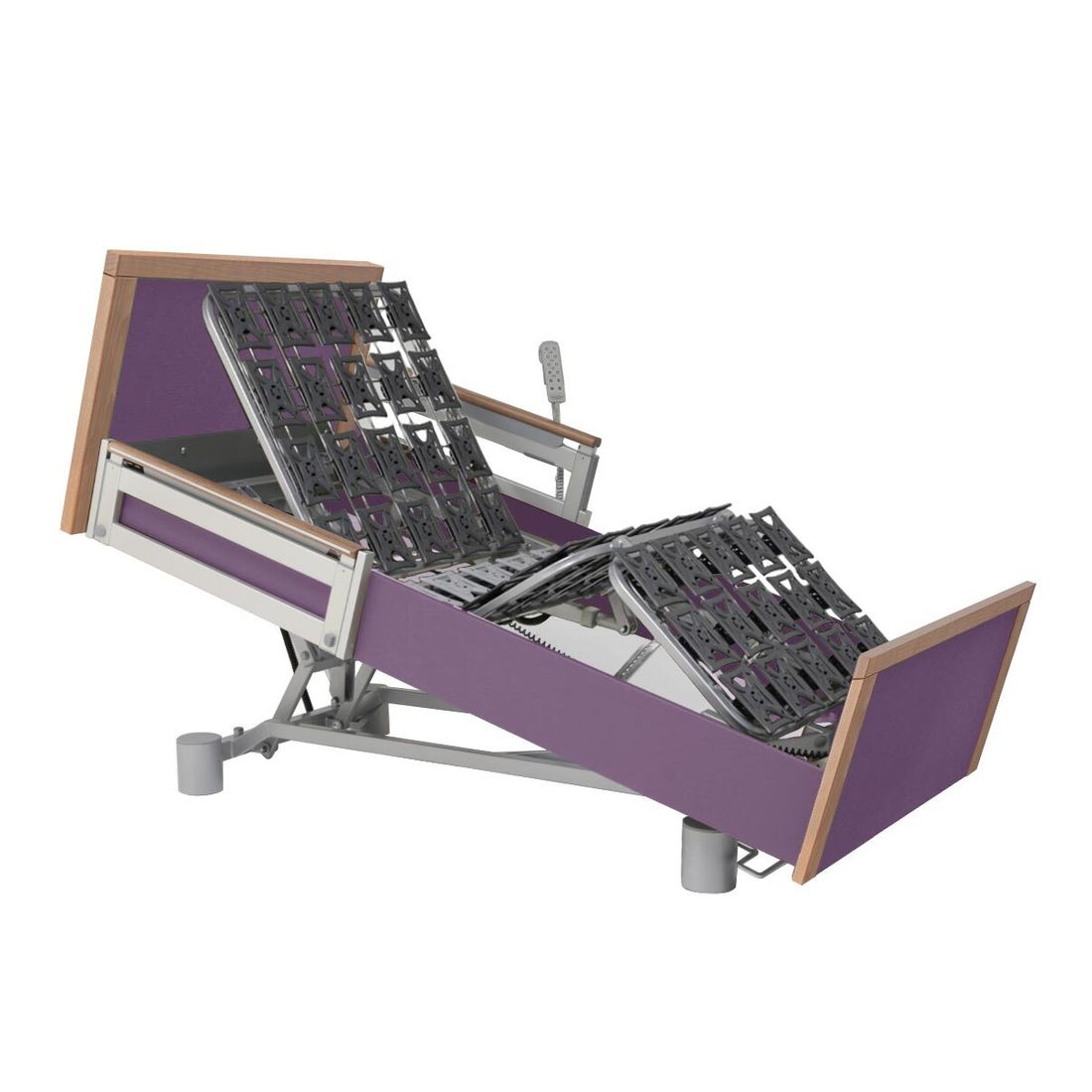 Komfortbett mit Pflegebett-Funktion Sylt Webstoff mit Tellerrost