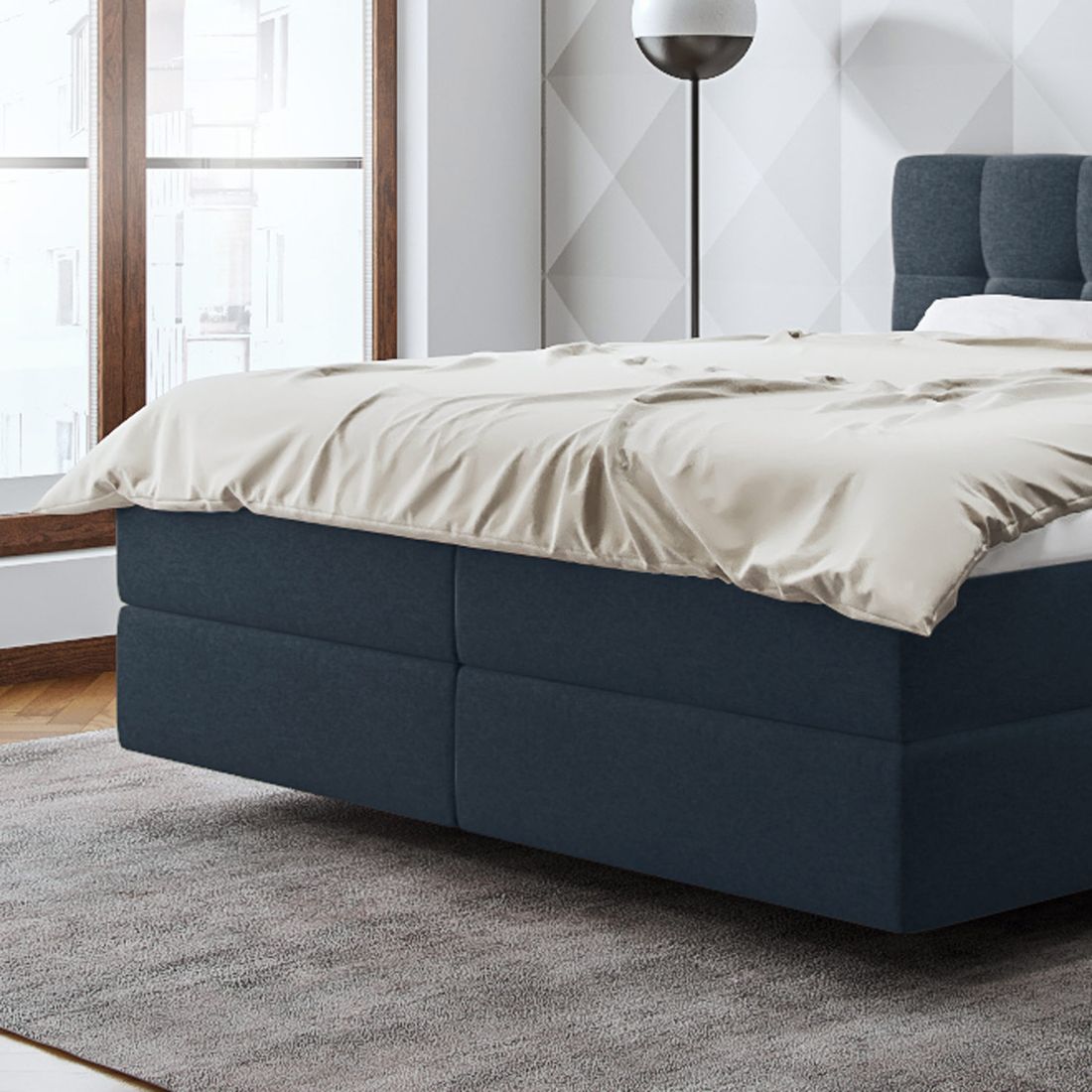 SCHLARAFFIA Boxspringbett Medea Webstoff/Microvelours