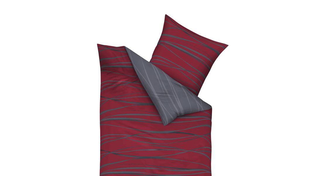 Mako-Satin-Bettwäsche Swinging Rubin