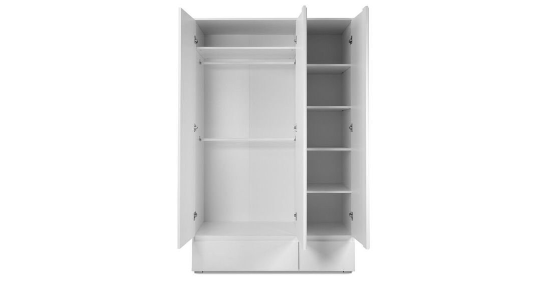 Drehtüren-Kleiderschrank Folda mit Schubladen