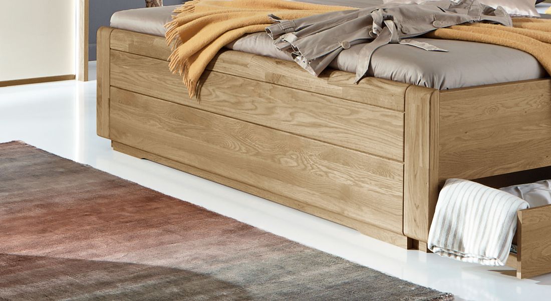 Doppelbett Toride Komfort Eiche teilmassiv mit Schubkasten