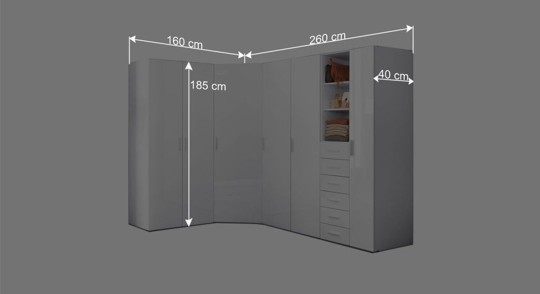Eck-Kleiderschrank Divisa