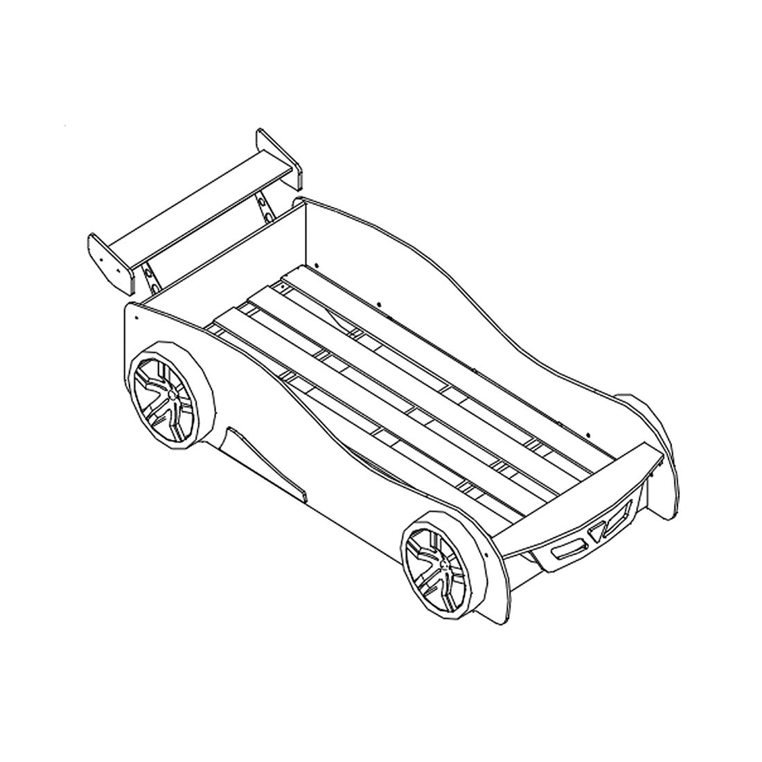 Autobett Hero blau mit Lattenrost