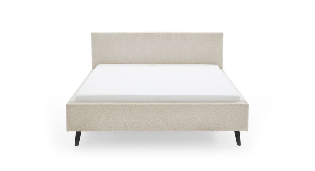 HOMELIV. Polsterbett Calypso Komfort Microteddy Abriamo mit Bettkasten und Lattenrost