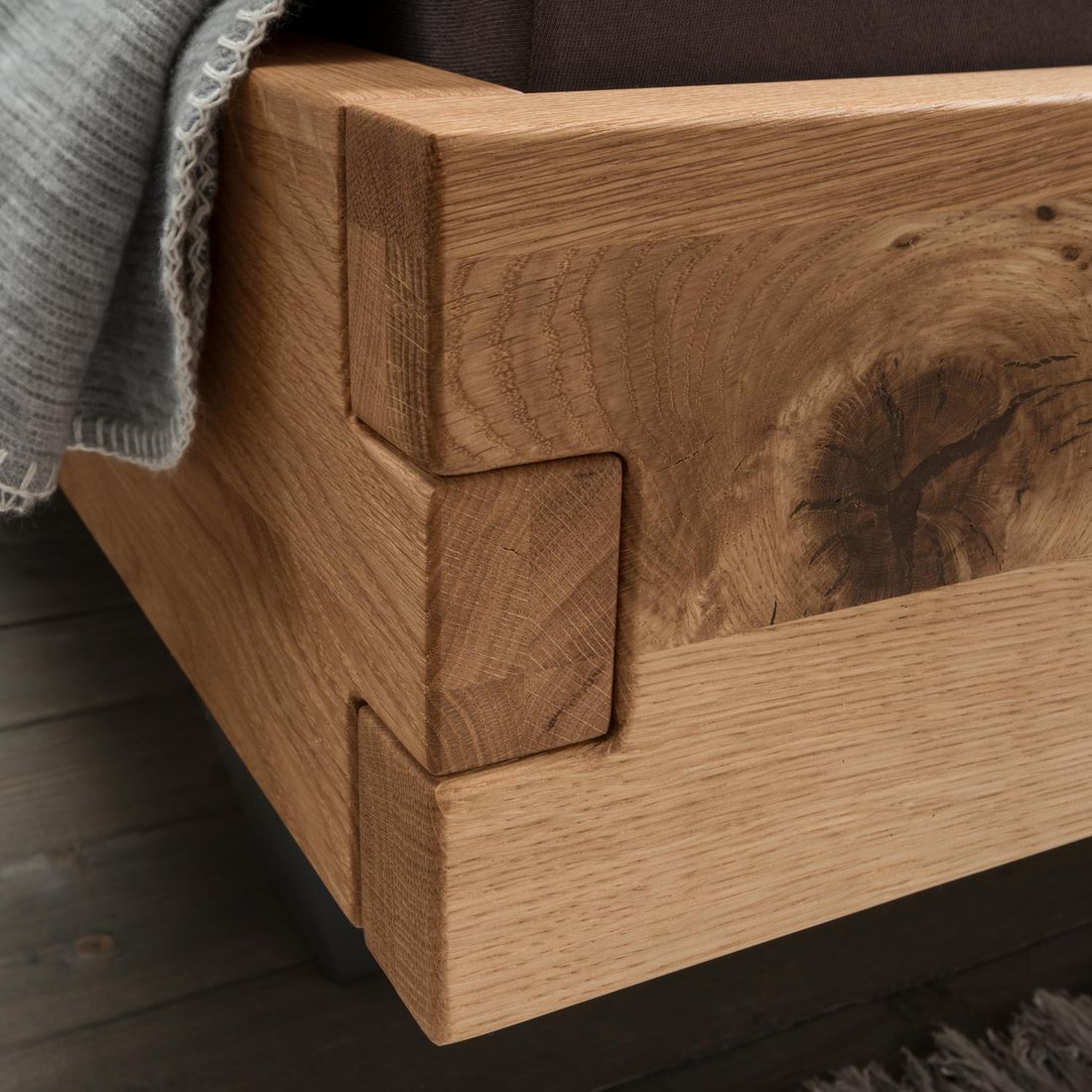 Bett Fillin Komfort Wildeiche Massivholz