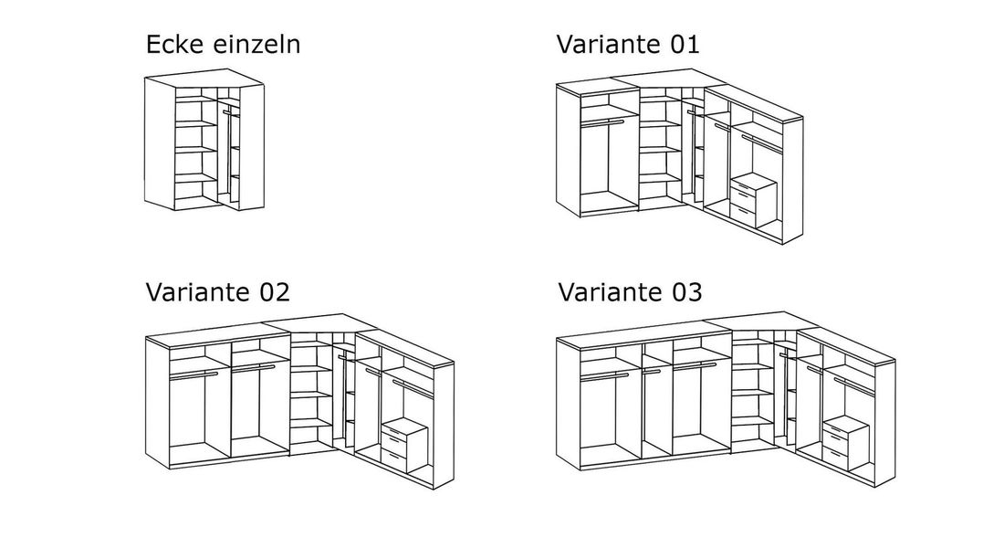 Eck-Kleiderschrank Esperia