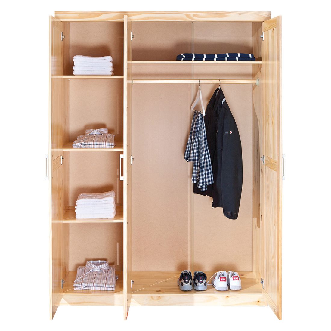 Drehtüren-Kleiderschrank Graz Kiefer Massivholz