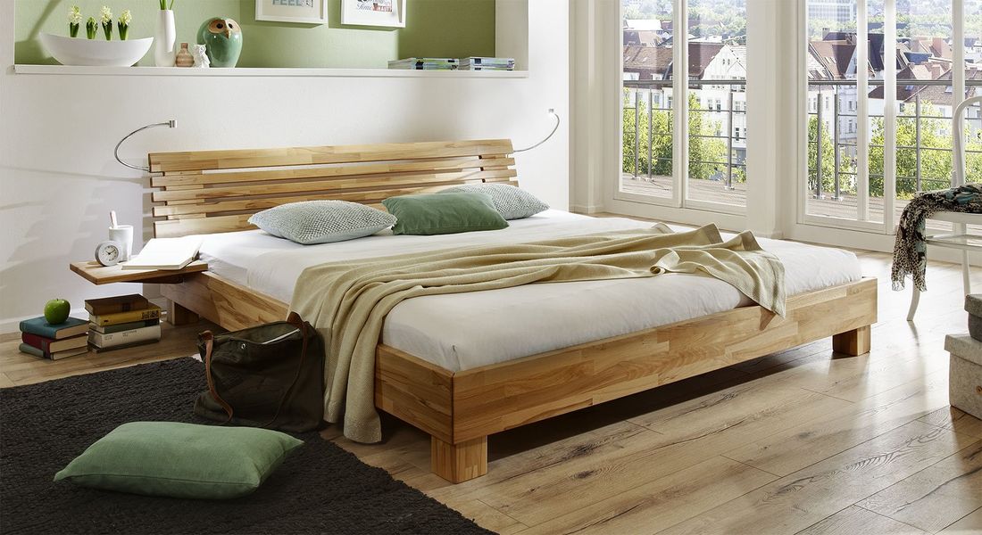 Bett Marmore Buche Massivholz