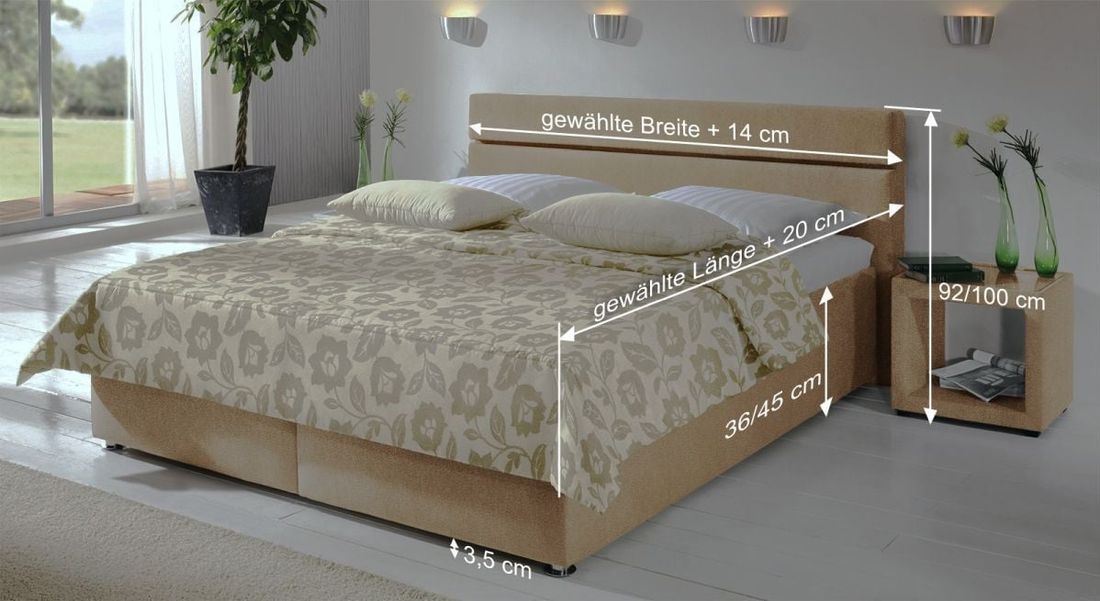 Polsterbett Severo Microvelours mit Bettkasten