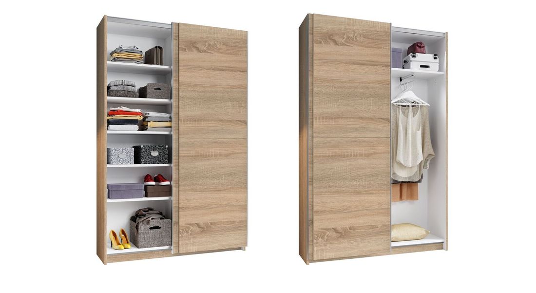 Schwebetüren-Kleiderschrank Nocera Eiche Dekor