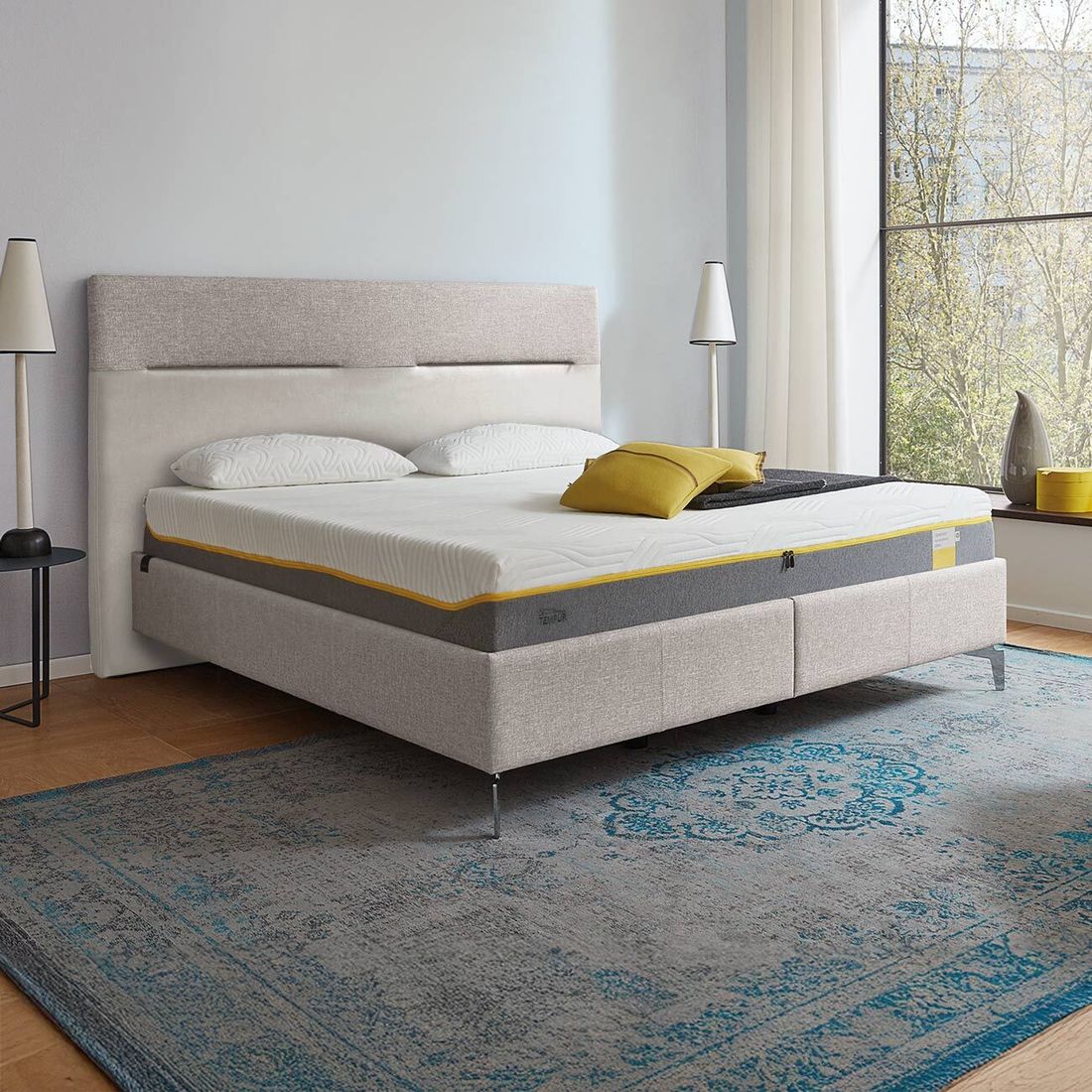 Tempur Polsterbett Classic Komfort Webstoff mit Kopfteil Texture