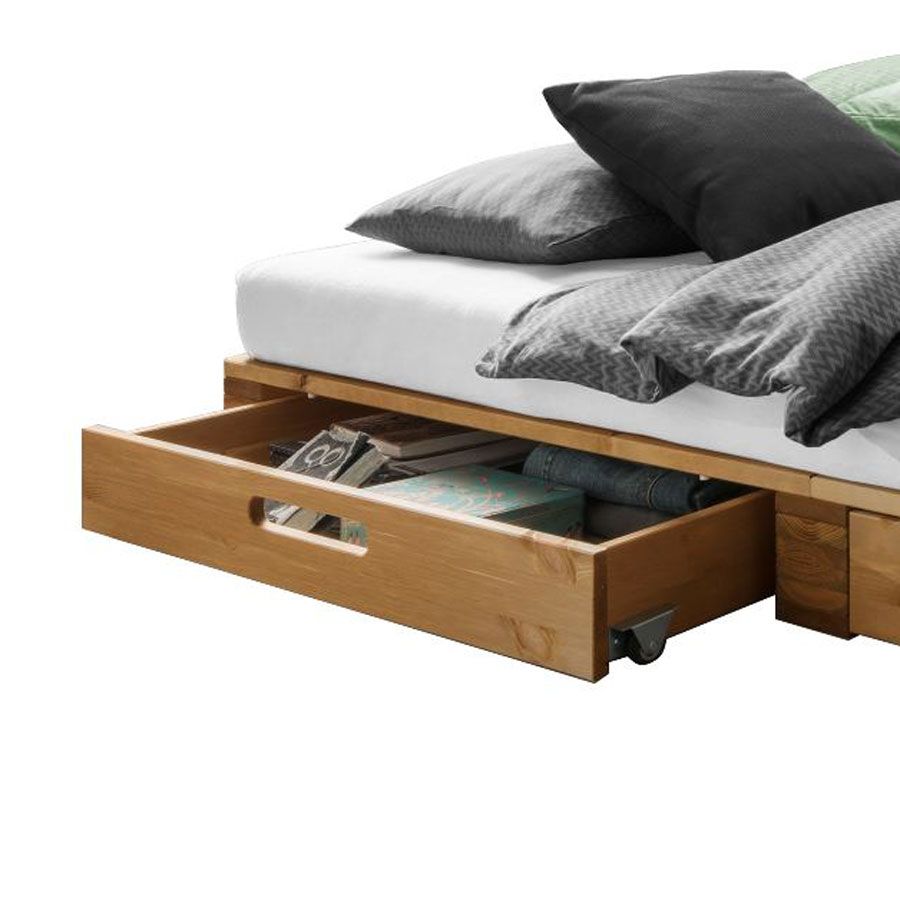 Palettenbett Nimba Kiefer Massivholz mit Schubkasten