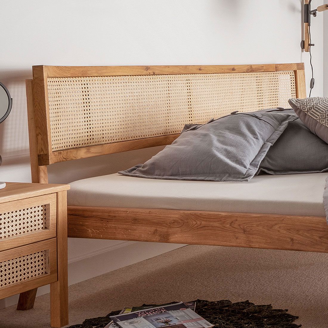 Bett Faye Komfort Eiche Massivholz