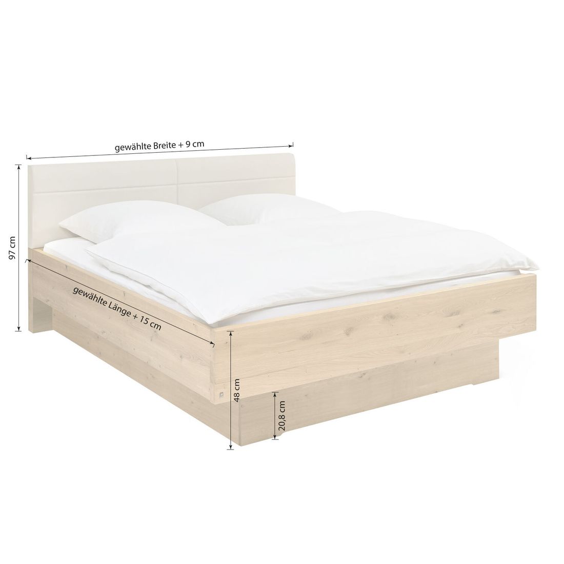 Musterring Bett San Francisco Komfort Eiche Dekor mit Schubkasten Champagner