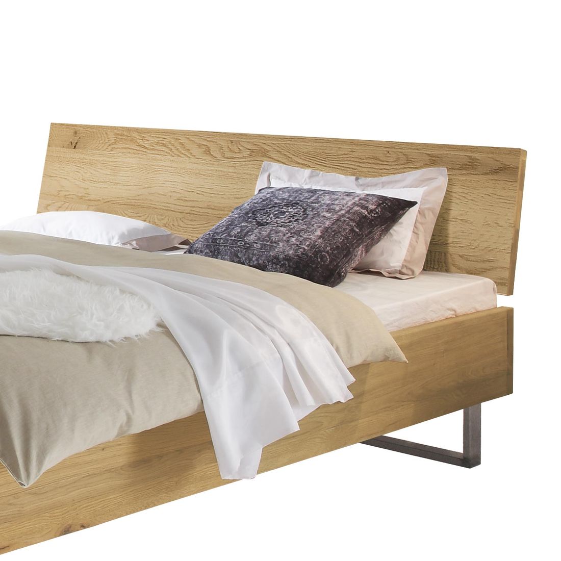 Bett Valletta Komfort Wildeiche Massivholz