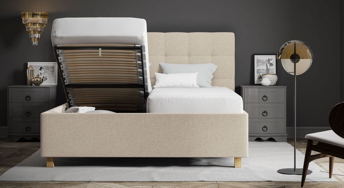 SCHLARAFFIA Polsterbett Medea Komfort Microvelours/Webstoff mit Bettkasten und Lattenrost