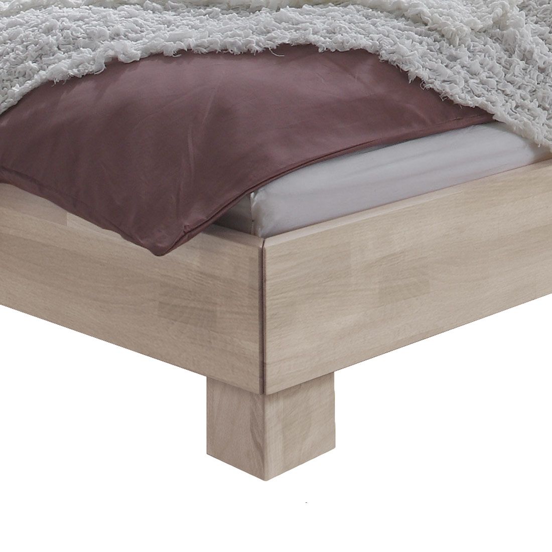 Bett Alicante Buche Massivholz ohne Kopfteil